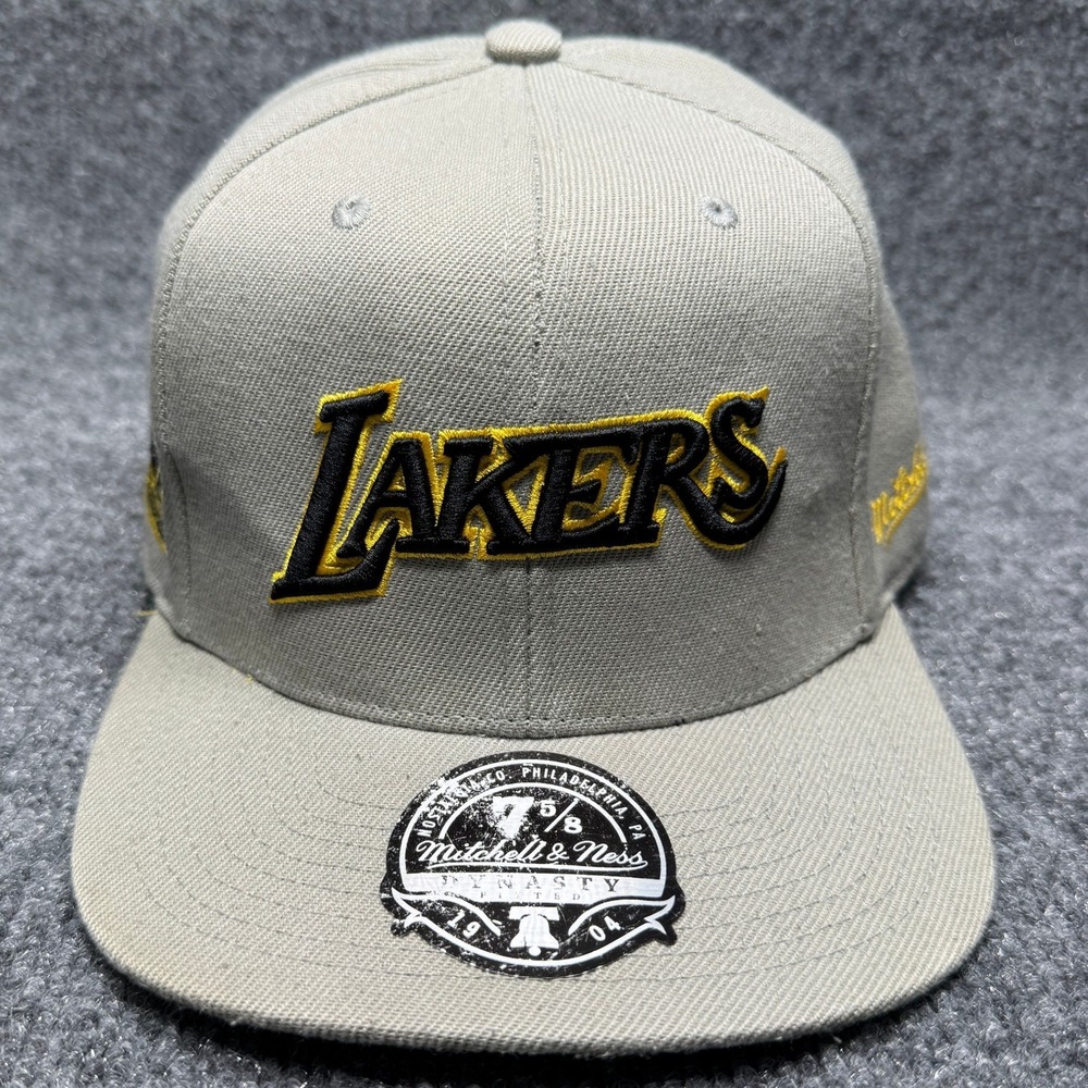 Mitchell & Ness Los Angeles Lakers Mens Fitted Hat 7 5/8 Grey 50th Anniversary
